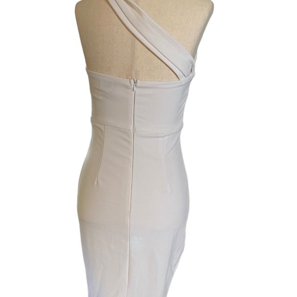 Olia Dress Women Small White One Shoulder Split Thigh Cocktail Bodycon Nightclub - Picture 6 of 16